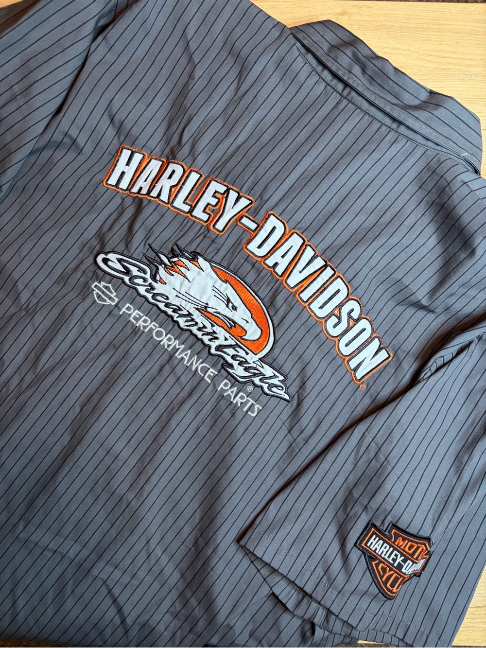 Harley Davidson Screamin Eagle Performance Parts Pinstripe Shirt Mens XL